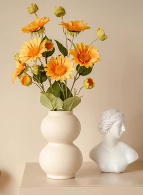 北欧轻奢素胚陶瓷样板间摆件软书房摆设装饰品花瓶售楼处家居玄关