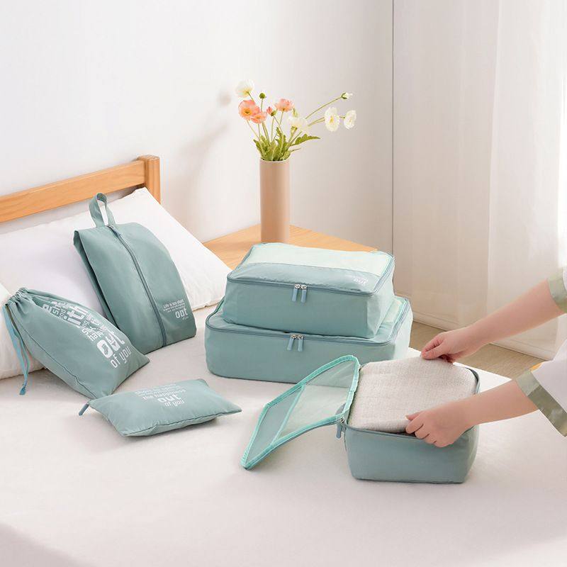 旅行六件套收纳包便携袋衣物收纳分装批发整理行李箱套装旅游衣服,淘宝优惠券,粉丝福利购,淘宝优惠卷