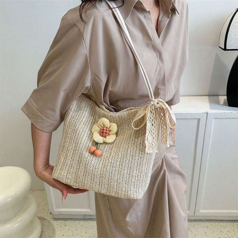 新品 今年流行包包女2023夏季新款潮手工编织托特水桶包女大容量,淘宝优惠券,粉丝福利购,淘宝优惠卷