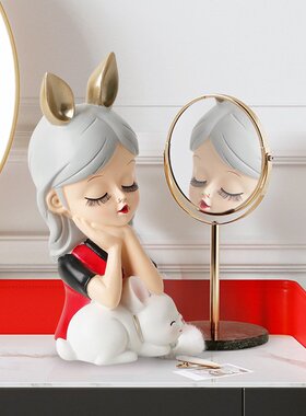 玄关装饰礼物可爱猫猫女孩趣萌手工树脂摆件送家居饰品公仔女友