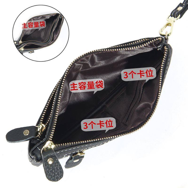 新品 新款简约长款女士钱包时尚真皮手拿包韩版薄款车缝线拉链手,淘宝优惠券,粉丝福利购,淘宝优惠卷