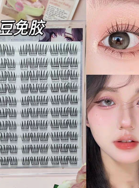 免胶甜酷韩系假睫毛女团爱豆ACE时尚新手全能单簇分段式细梗睫毛