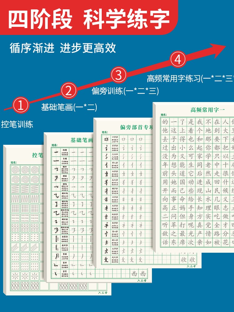 控笔训练字帖小学生练字控笔训练全套笔画笔顺儿童硬笔书法-图0