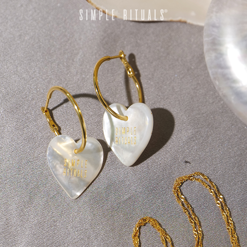 【胡可同款】Simple Rituals夏日之爱天然海贝纯银耳环新款耳饰女 - 图2