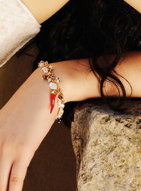 Simple Rituals新罗马假日红辣椒珍珠手链轻奢小众高级感手串
