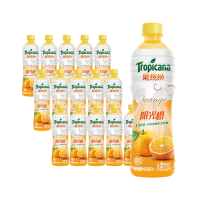 纯果乐热带美味阳光蜜桃柠檬派对阳光橙多口味果味饮料450ml*15瓶