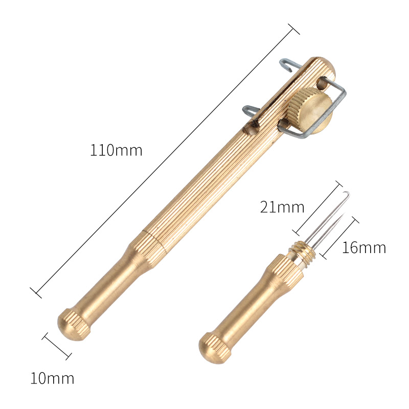 鱼钩手动绑钩器绑钓器钓鱼拴钩器纯铜打结器绑线邦钩器子线双钩-图0