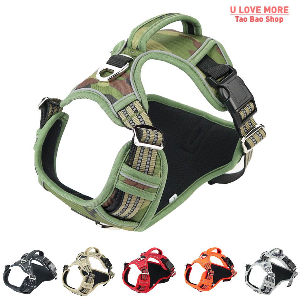 Pet Dog Harness 1000D Oxford Cloth Reflective Service Dog Ve - 图0