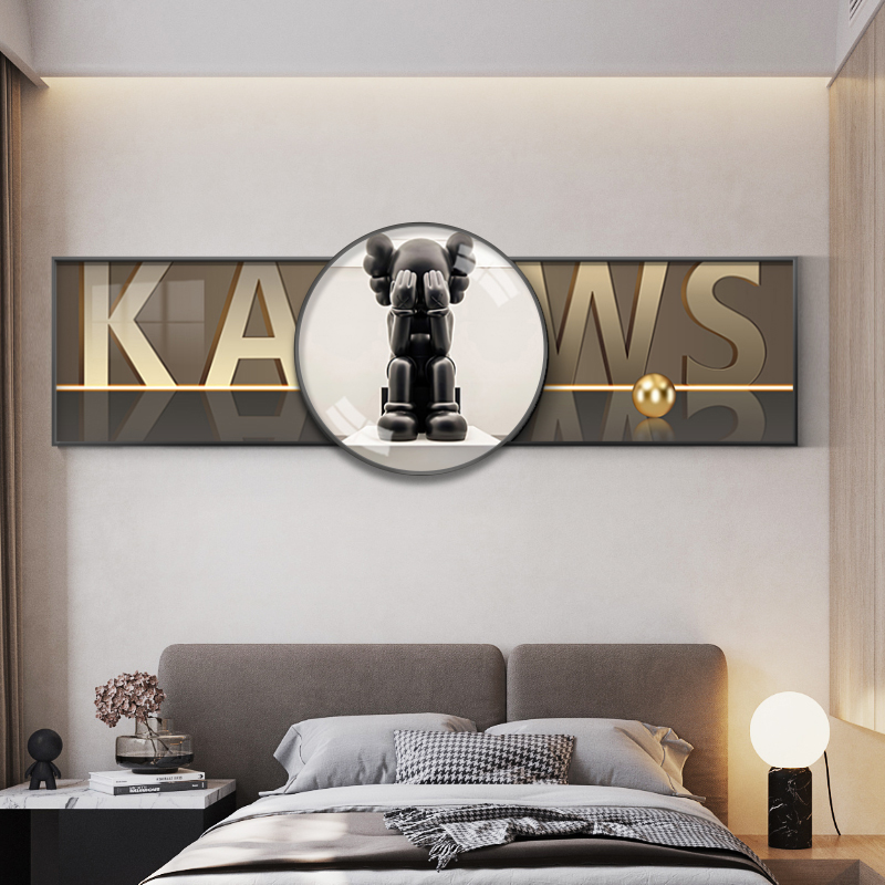 kaws暴力熊创意卧室床头装饰画客厅壁画小众北欧极简现代轻奢挂画 - 图0