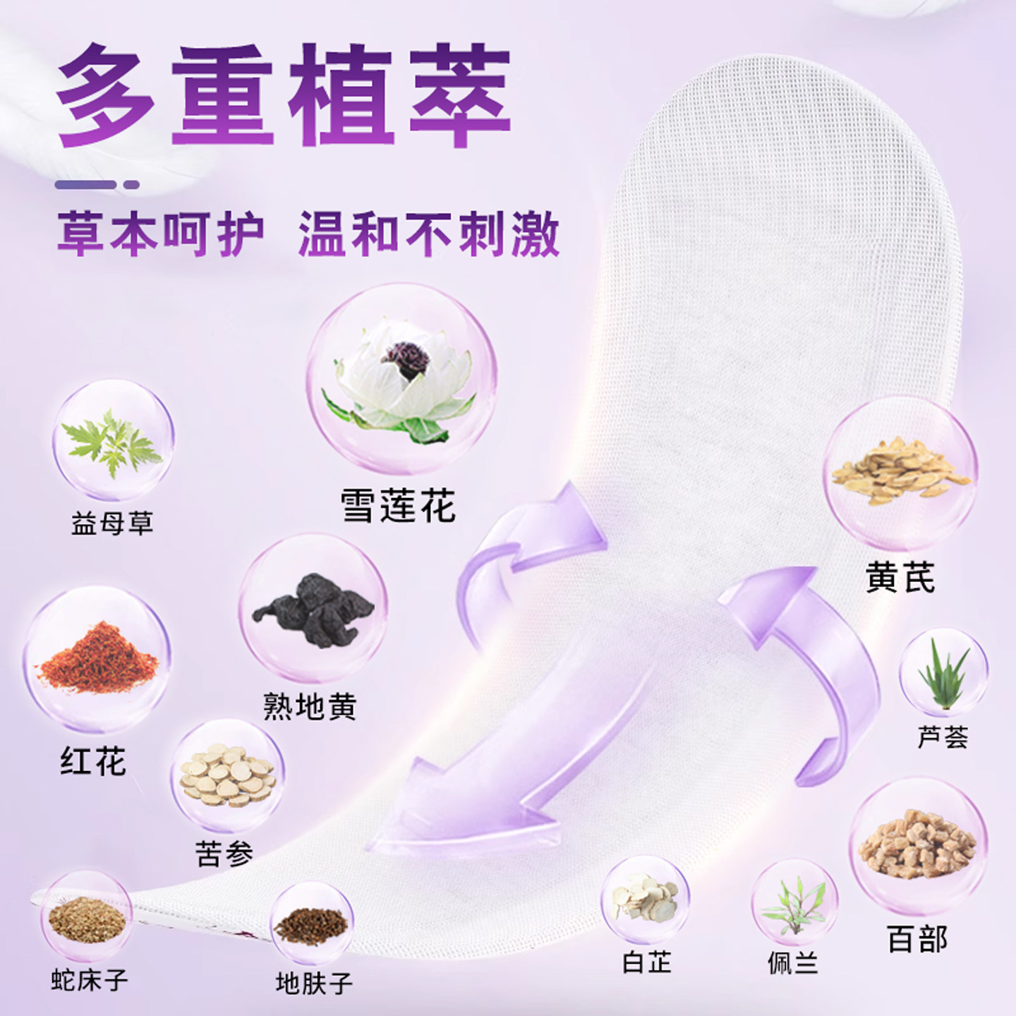 舒奈美私密雪莲贴女士专用护垫正品官方旗舰店护理垫纯棉草本保养