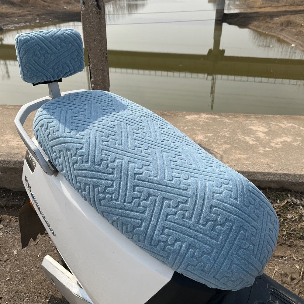 珊瑚绒防滑防晒加绒电动车坐垫四季通用座椅套金刚九号坐垫套极光 - 图1