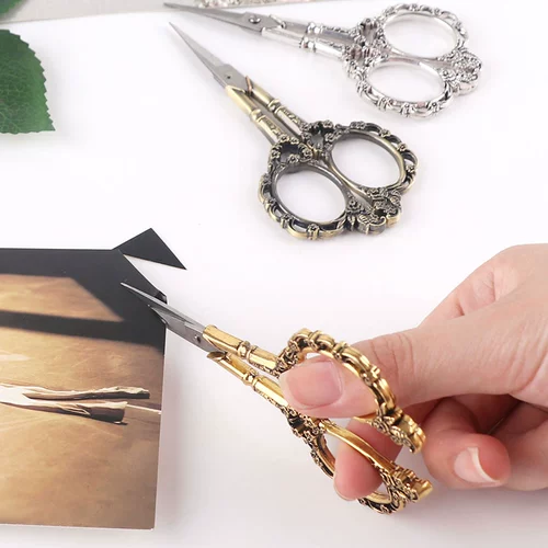 Классические ретро ножницы, ткань, антикварные поделки из бумаги, с вышивкой, европейский стиль