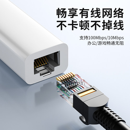 usb扩展器typec转网线接口拓展坞千兆网口分集线器rj45以太网络扩展坞3.0适用通用macbook笔记本电脑2026新款 - 图0