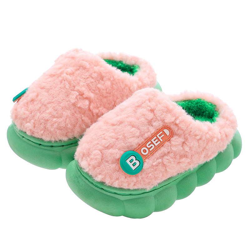 儿童棉拖鞋男女童秋冬季室内软底防滑毛毛鞋公主宝宝亲子家居棉鞋