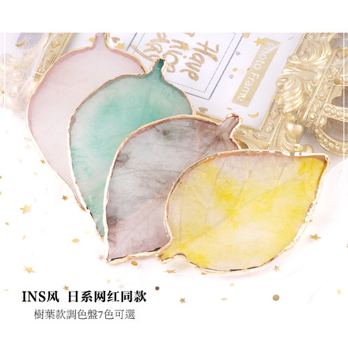 调色盘晶石玛瑙纹圆边贝壳片美甲装饰品展示版彩绘大理石纹调色板 - 图3