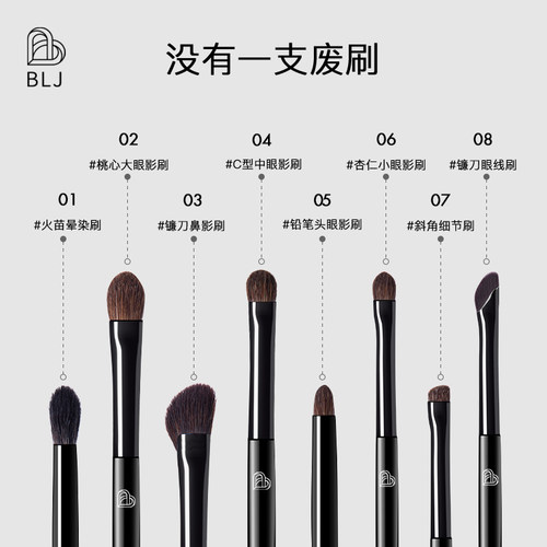 BLJ化妆刷套装8支眼影细节刷眼部晕染眉粉刷子超模专业彩妆工具 - 图0