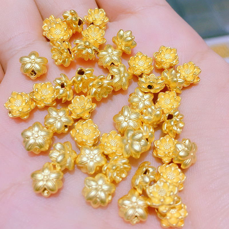 硬金黄金手链 足金莲花转运珠路路通吊坠女红绳编织 999 芬多利 3D 硬金黄金手链 足金莲花转运珠路路通吊坠女红绳编织 999 芬多利 3D
