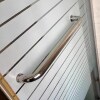 Sliding 304 bathroom single sliding door L-shaped handle three-hole shower room handle stainless steel bathroom bathroom