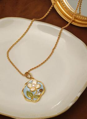 复古原创中古风油画项链