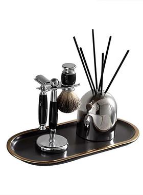 OMENIA现代样板间化妆室浴室收纳托盘香薰剃胡刀台面装饰品摆件