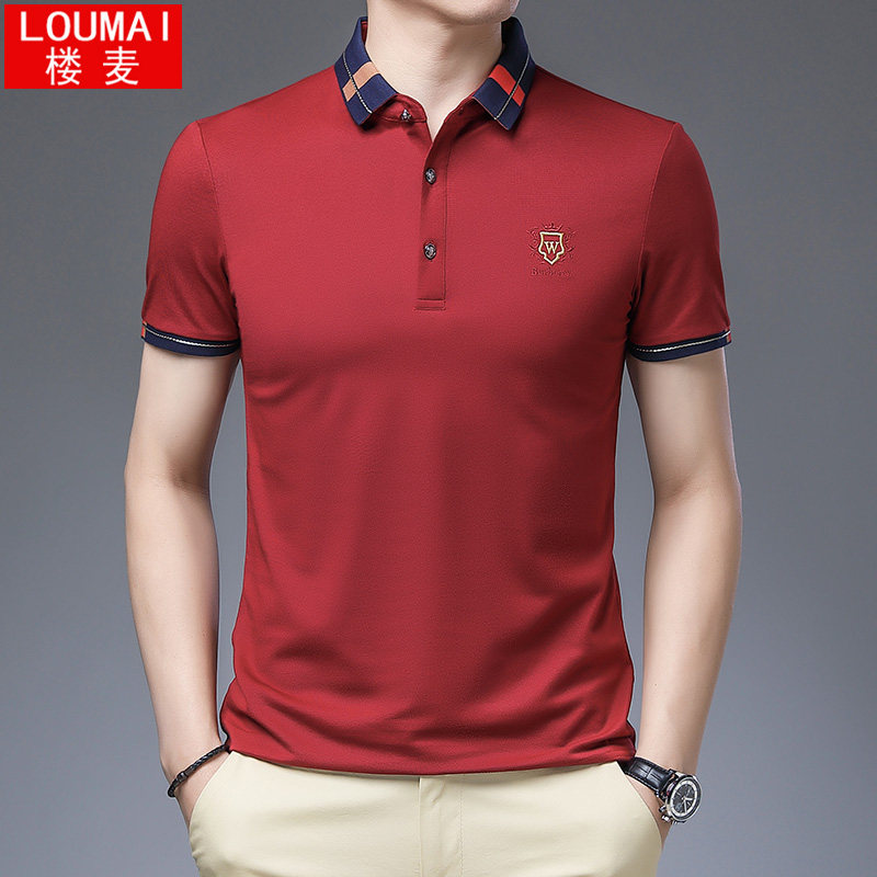 短袖男士本命年红色婚庆夏装polo衫 楼麦T恤