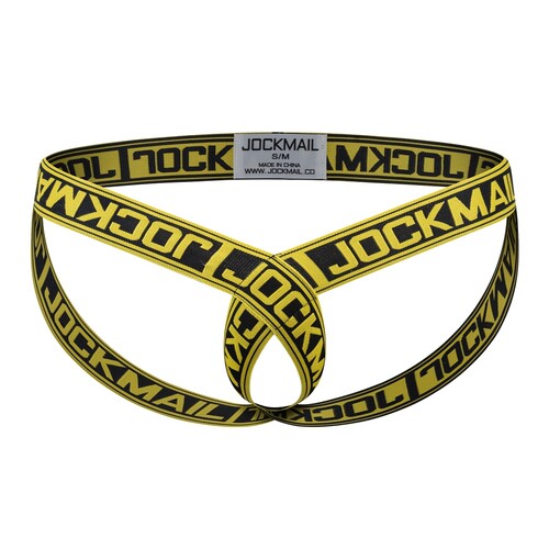 JOCKMAIL男性感t字裤情趣丁字裤高弹力提臀缕空吊环情趣吊环丁字 - 图1