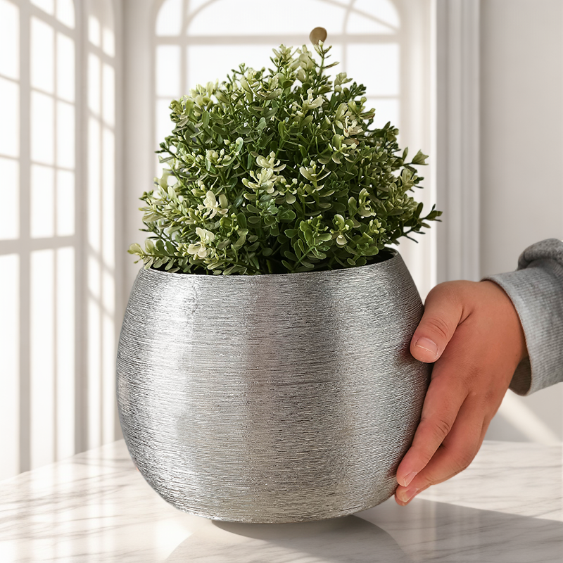 isn风花盆拉丝球形陶瓷无孔可水培容器花卉仿真蝴蝶兰金钱草盆具,淘宝优惠券,粉丝福利购,淘宝优惠卷