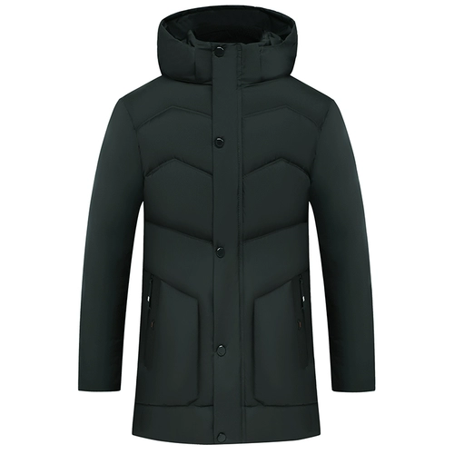 Длинная демисезонная куртка для мальчиков, пуховик с пухом, для среднего возраста, средней длины, увеличенная толщина, 40-50 лет