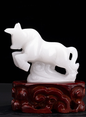 客厅玄关天然玉石十二生肖摆件