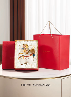 新款轻奢现代高级感招财珐琅彩鹿摆件电视柜家居装饰品九色鹿摆件