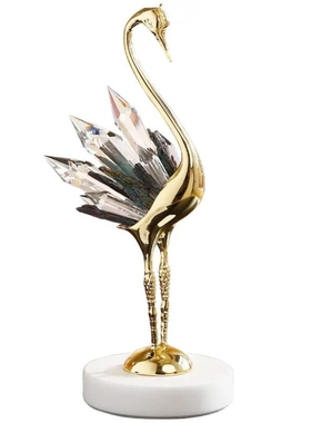 仙鹤乔迁电视柜玄关水晶轻奢