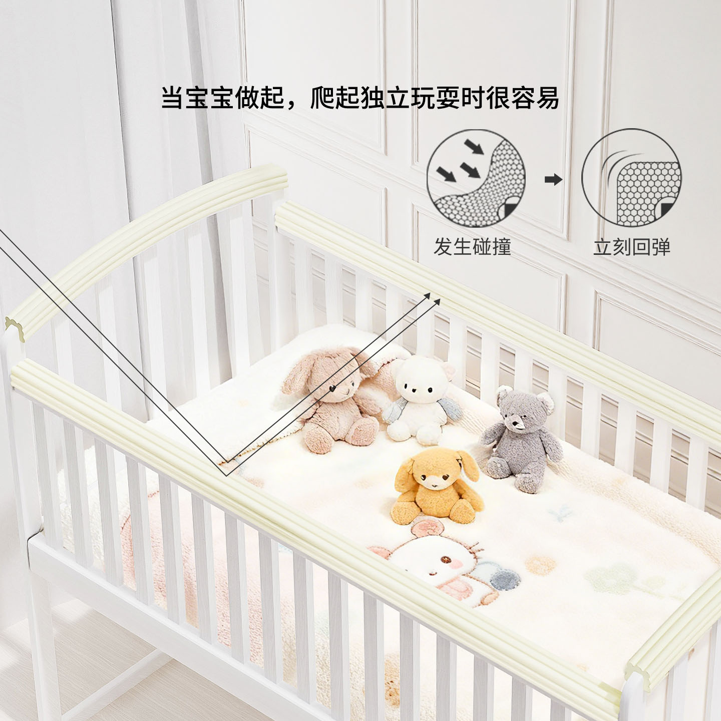 婴儿床围婴儿床围栏软包拼接床围挡防撞床围一片式挡布床头宝宝垫 - 图3
