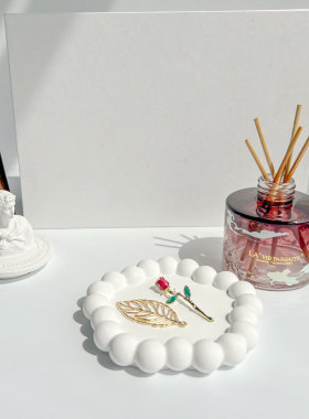 石膏托盘ins风网红收纳盘子哑光美甲首饰展示装饰品摆件拍照道具