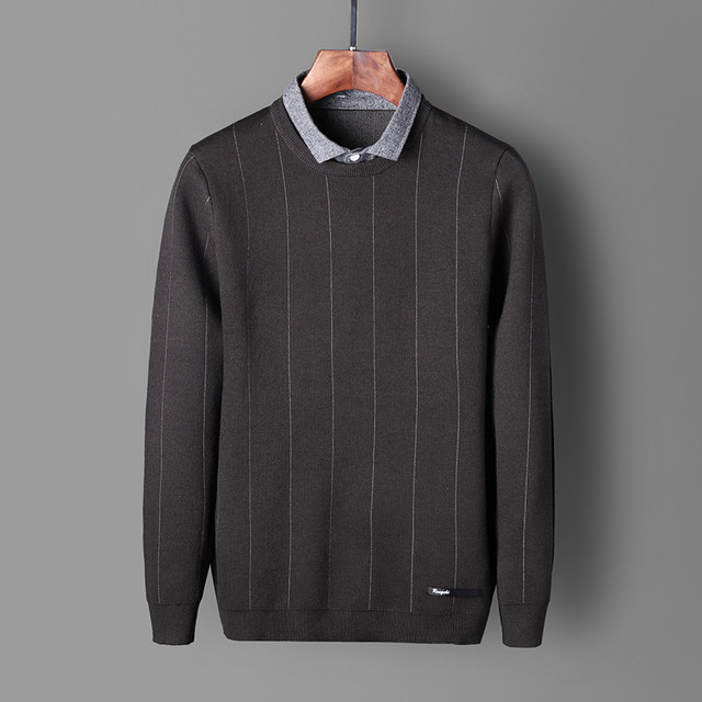 men's sweater with fake collar