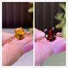 Amethyst Light Luxury Simple Pigeon Blood Pomegranate Red Ring Women's Inlaid Golden Zircon Ring High-End Living and Versatile