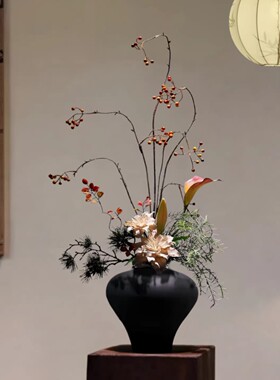 新中式陶瓷花瓶禅意宋韵摆件