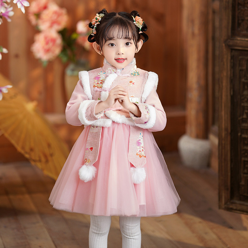 女童新年衣服冬季连衣裙拜年服冬款儿童过年公主裙子2025新款冬装,淘宝优惠券,粉丝福利购,淘宝优惠卷