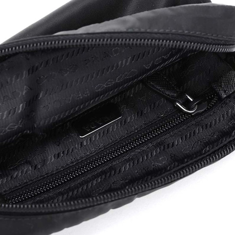 prada男女同款黑色织物手拿包 美欧汇奢海外女士包袋