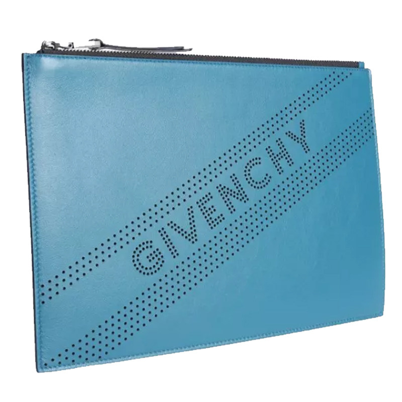 givenchy女士新款蓝色羊皮手拿包 美欧汇奢海外女士包袋