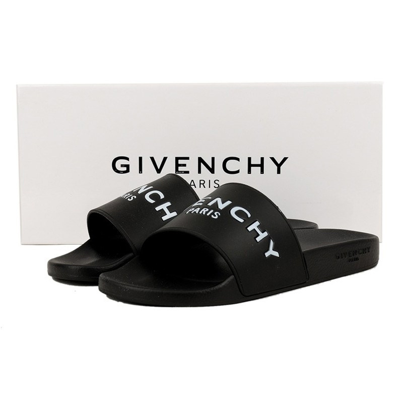givenchy男士白色logo印花时尚拖鞋 美欧汇奢海外一字拖