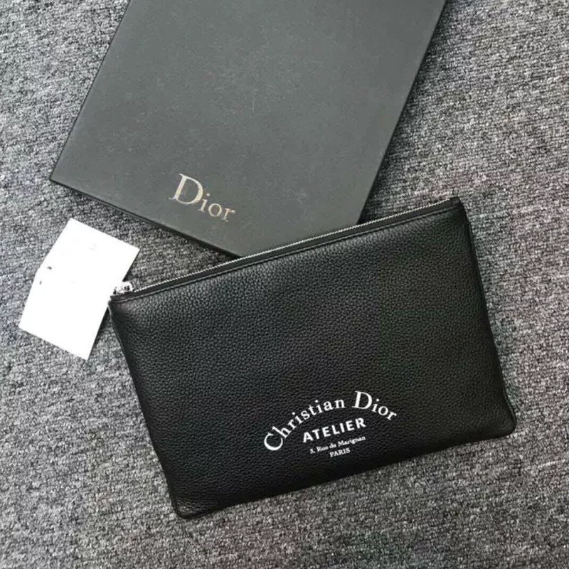 dior /迪奥黑色粒面触感小牛皮皮夹 美欧汇奢海外男士包袋