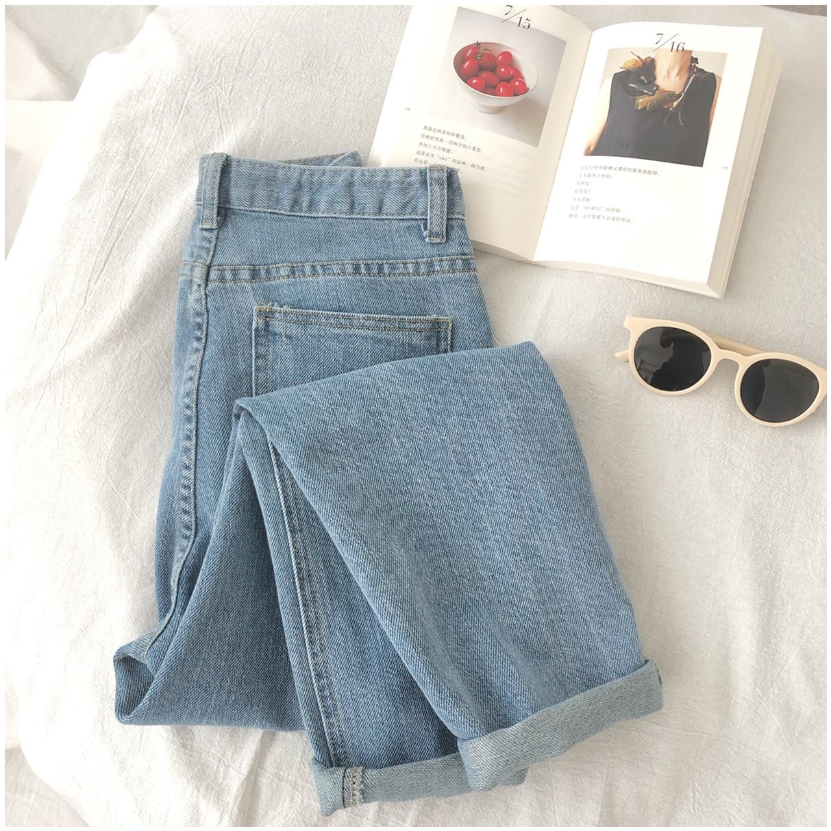 blingbling亮闪闪~颜色丸美牛仔裤 唯计服饰牛仔裤