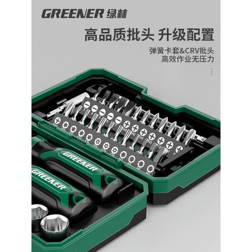 绿林【骑士魔盒】摩托车工具套装套筒螺丝刀小型棘轮随车维修扳手 - 图1