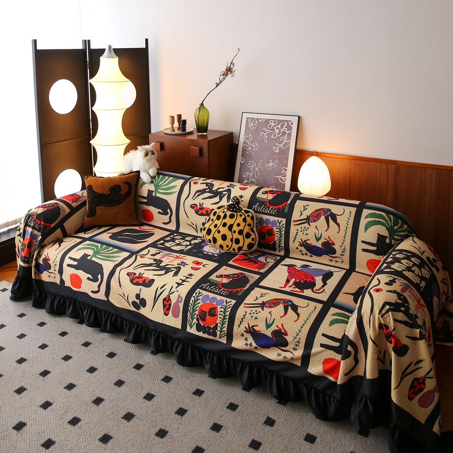 【空气棉】中古沙发盖布2025新款坐垫四季通用轻奢真皮沙发套罩巾