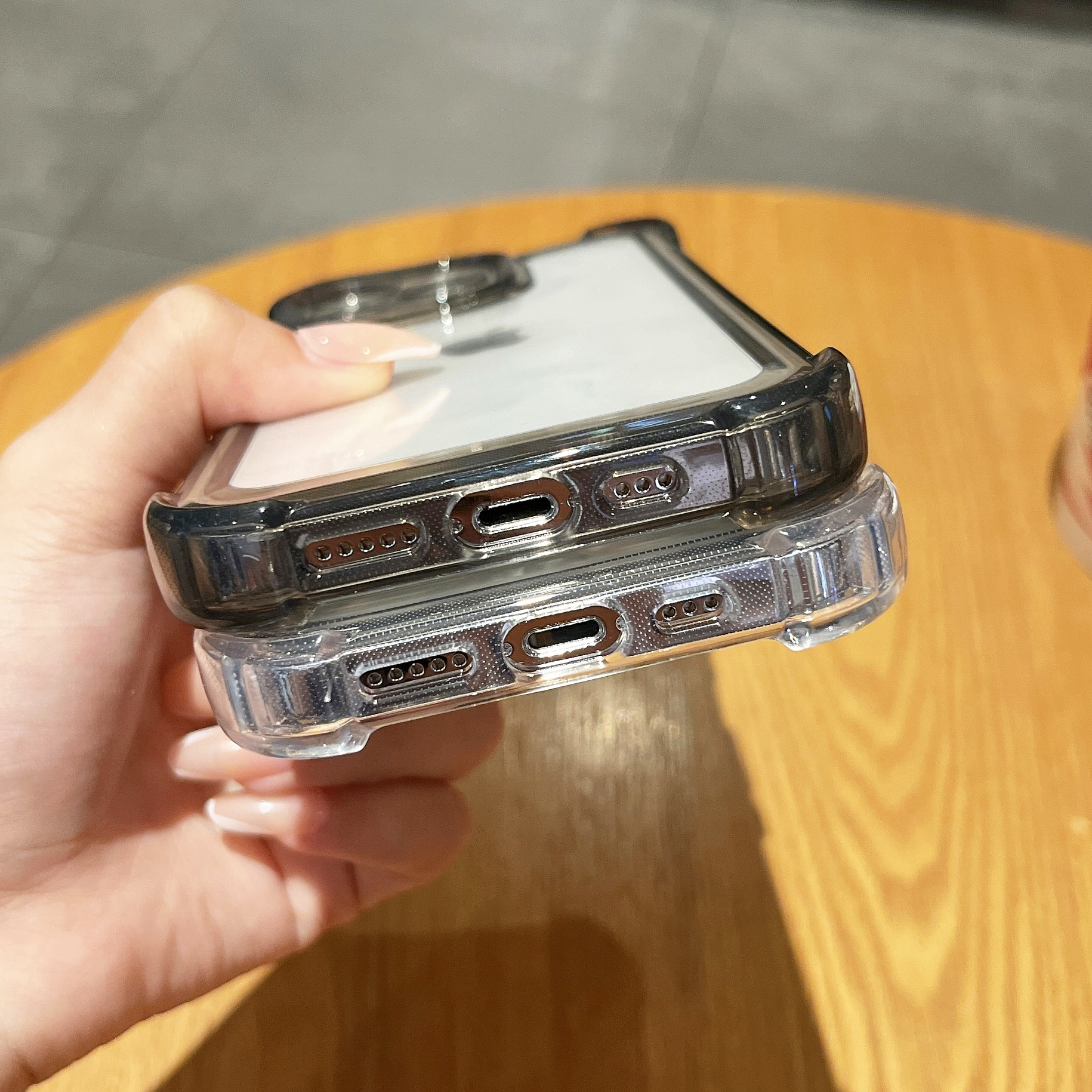 不发黄四角气囊适用苹果14promax手机壳亚克力iPhone14plus全包防摔14pro透明简约13promax高级感12pro保护壳 - 图1