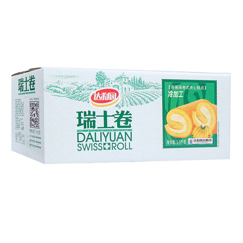 达利园夹心1.5 kg整箱香蕉味瑞士卷 易氏食品西式糕点