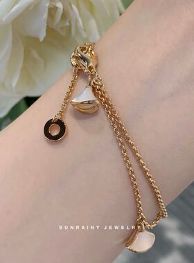 小裙子手链女纯银镀18k玫