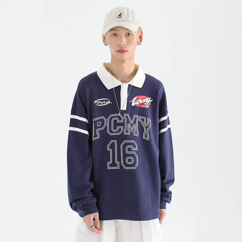 pcmy撞色潮牌春季新款男女polo衫 pcmyT恤
