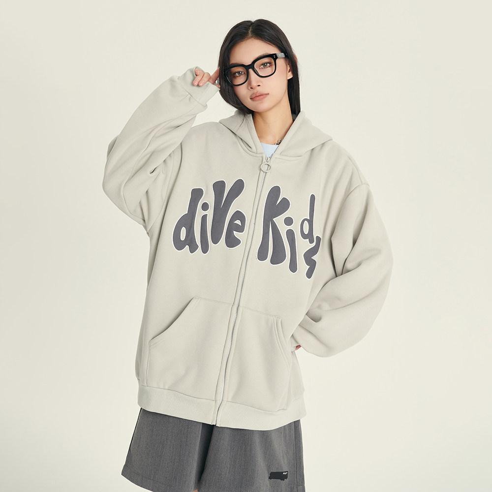 pcmy潮牌字母贴布开衫宽松青春卫衣 pcmy卫衣