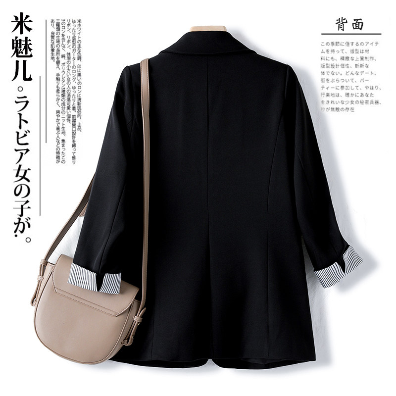 米魅儿休闲黑色小西装外套春秋修身 米魅儿西装